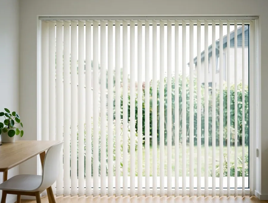 Vertical & panel blinds fitted in a Raslouw home